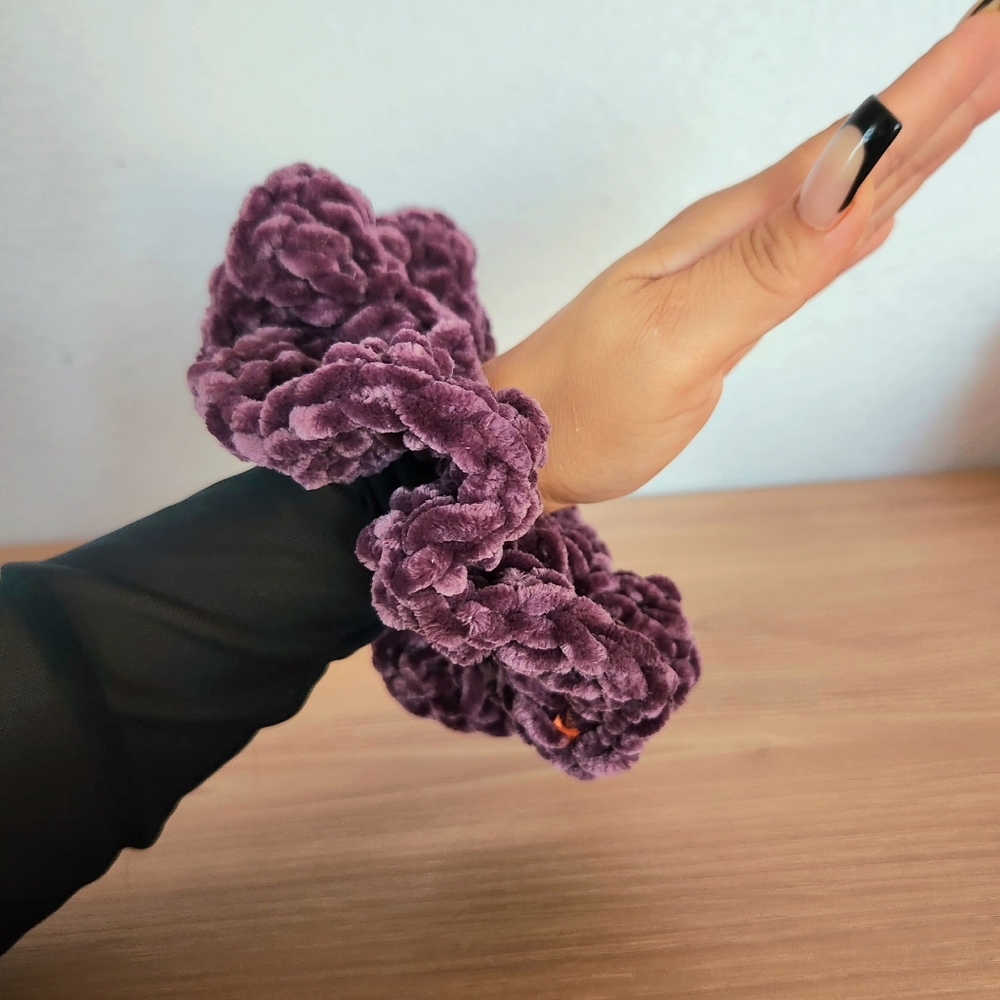 Large Crochet Scrunchies, Hand Crafted